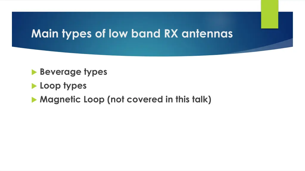 main types of low band rx antennas