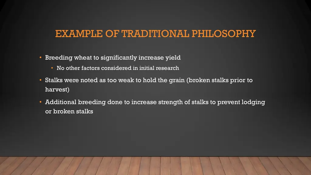 example of traditional philosophy