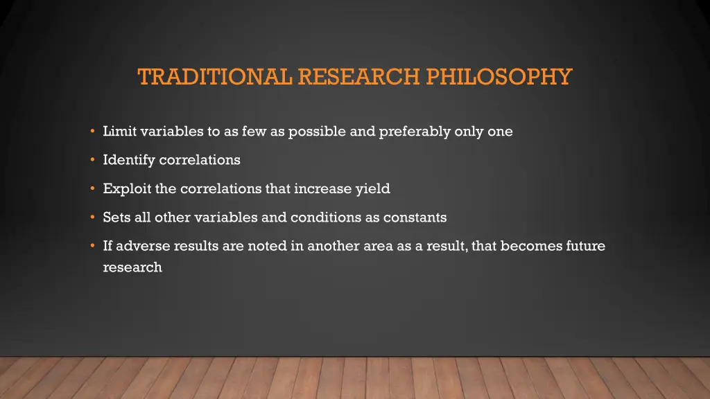 traditional research philosophy