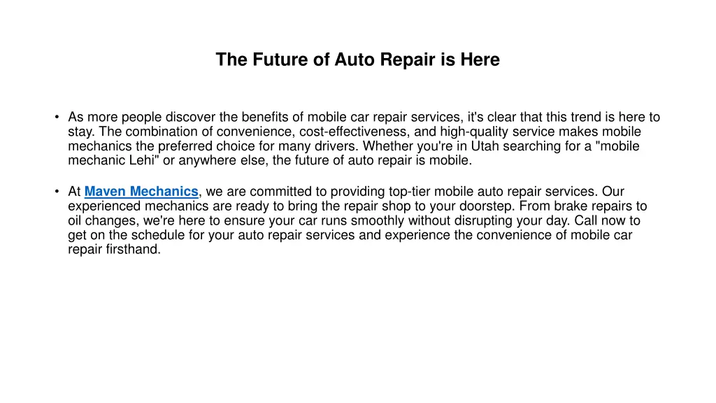 the future of auto repair is here