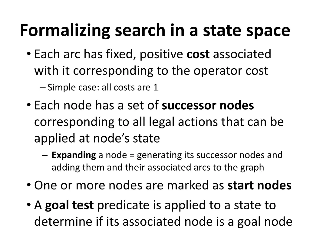 formalizing search in a state space each