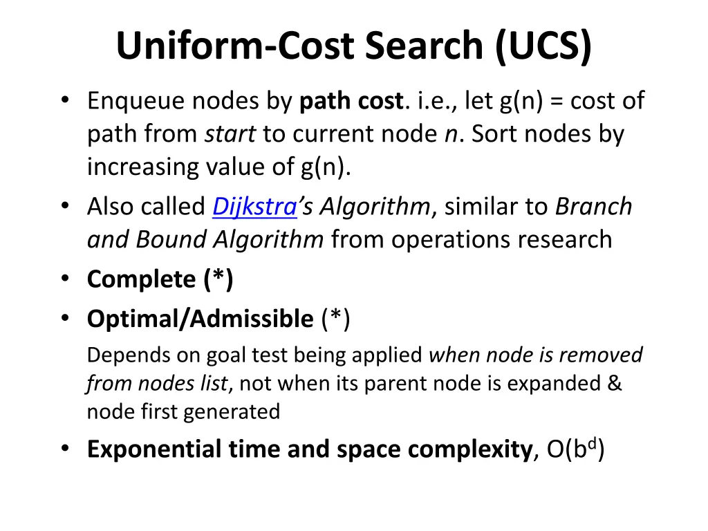 uniform cost search ucs