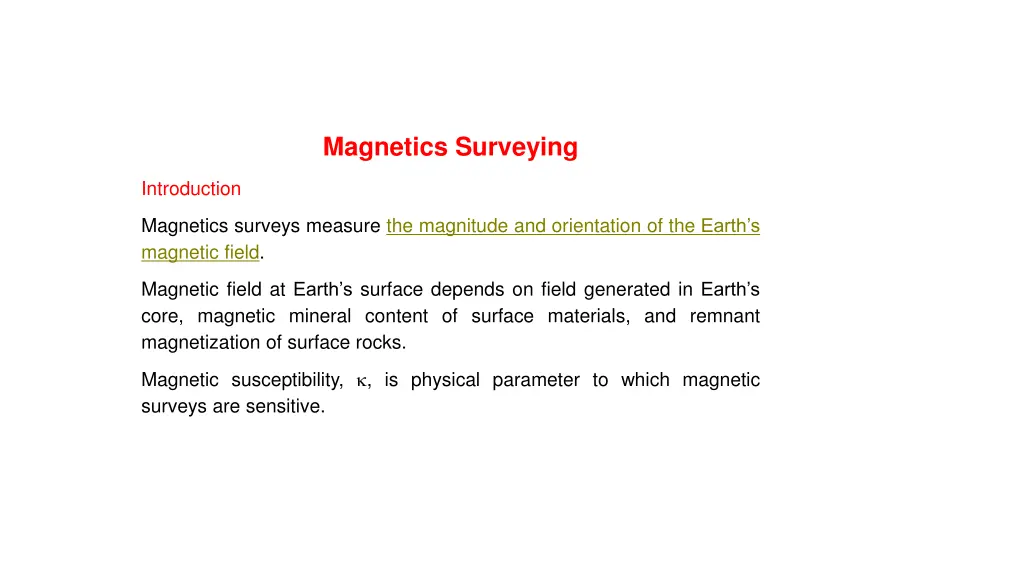 magnetics surveying