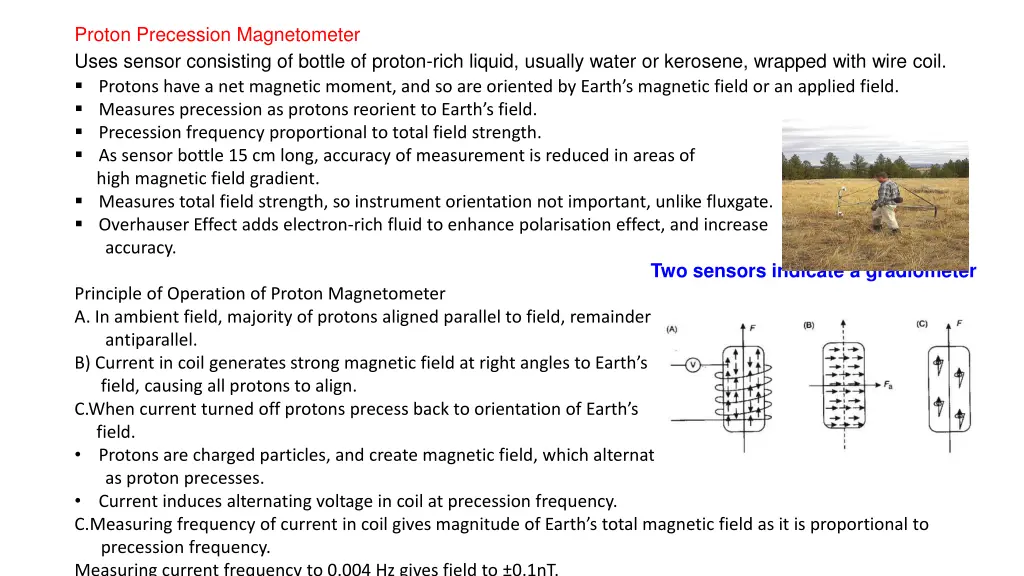 proton precession magnetometer uses sensor