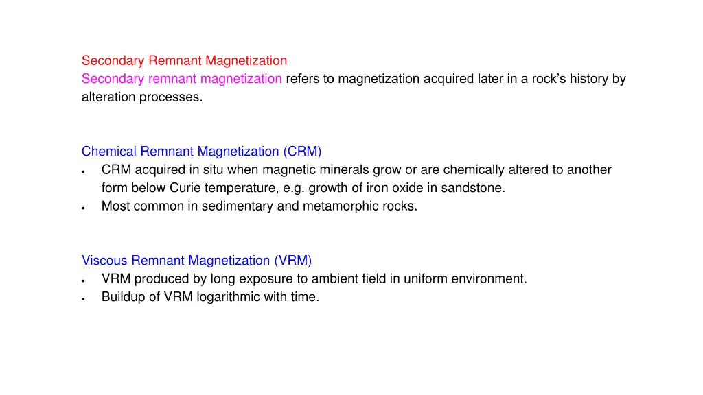 secondary remnant magnetization secondary remnant