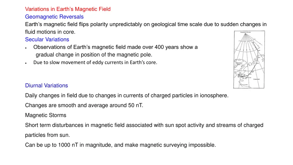 variations in earth s magnetic field geomagnetic