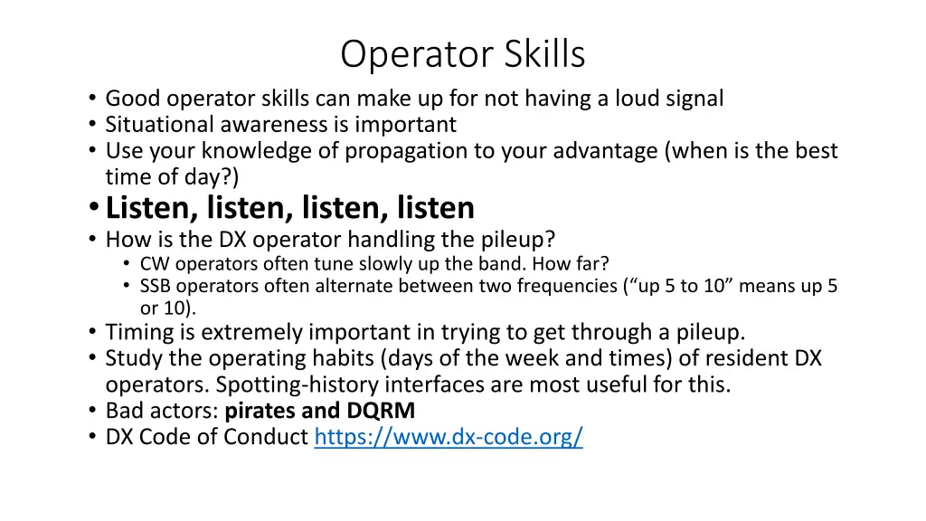 operator skills