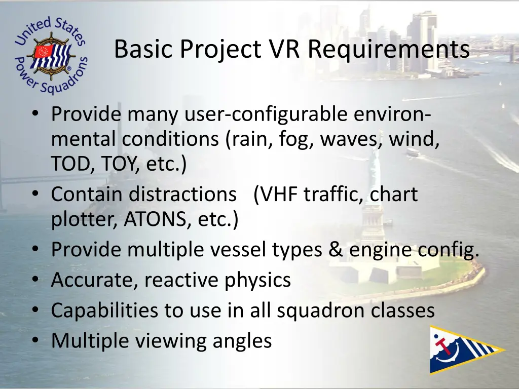 basic project vr requirements