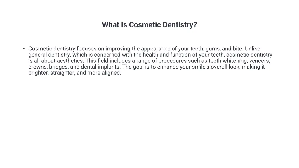 what is cosmetic dentistry