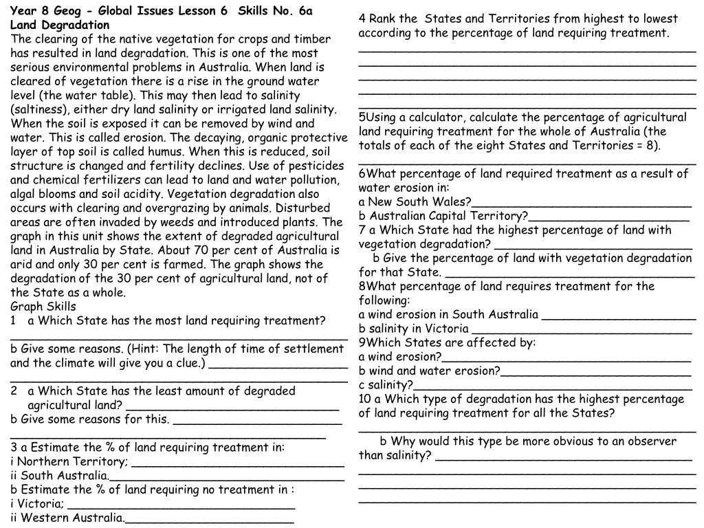 year 8 geog global issues lesson 6 skills