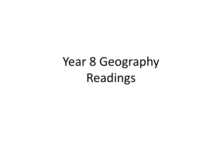 year 8 geography readings