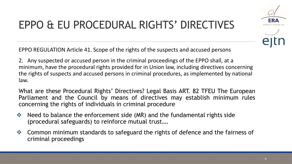 eppo eu procedural rights directives