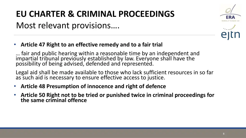 eu charter criminal proceedings most relevant