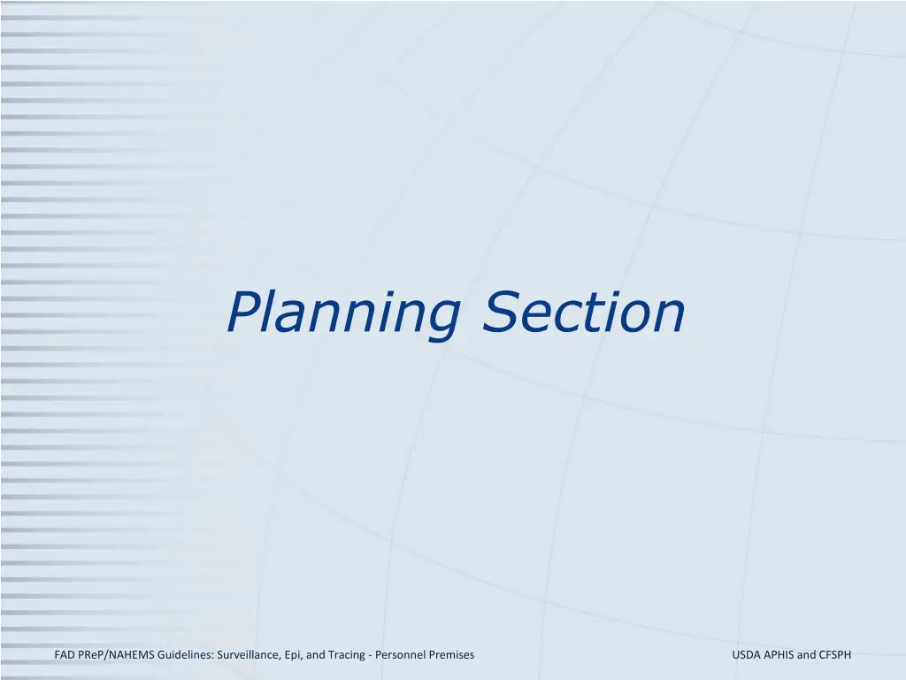 planning section