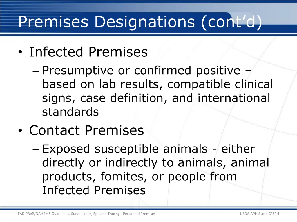 premises designations cont d