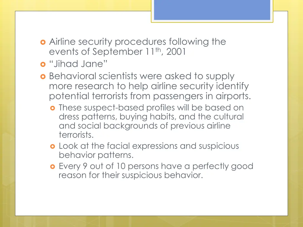 airline security procedures following the events