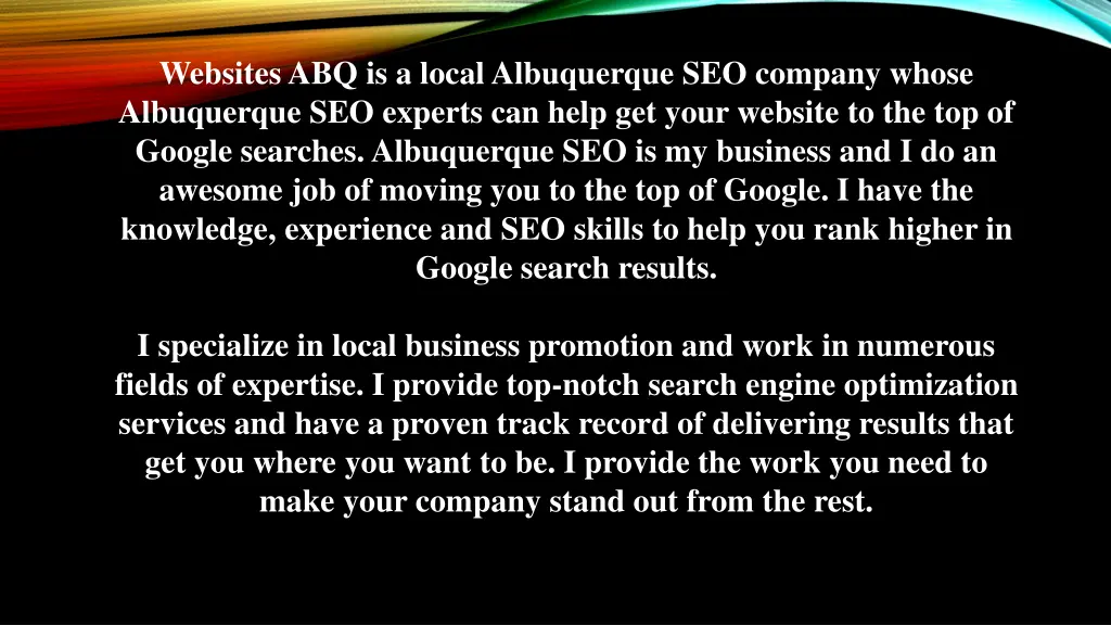 websites abq is a local albuquerque seo company