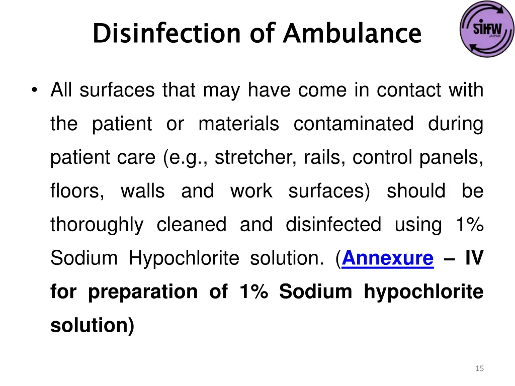 disinfection of ambulance