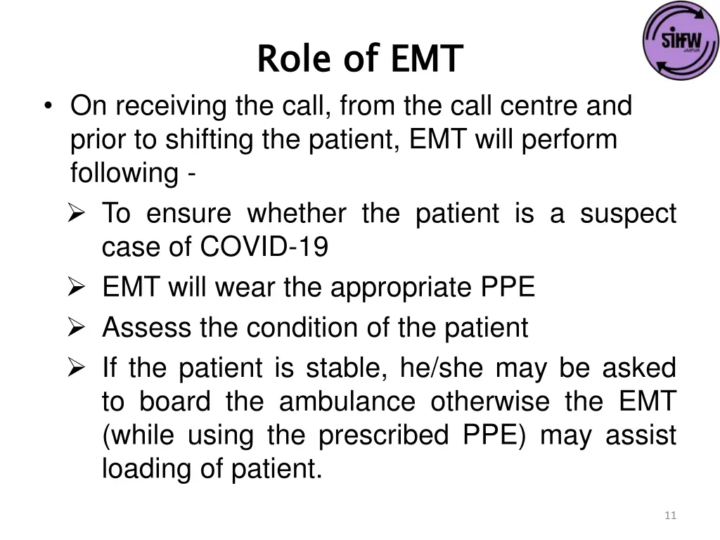 role of emt