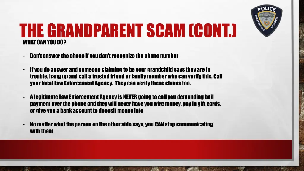 the grandparent scam cont what can you do