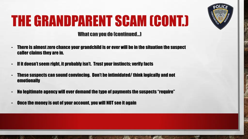 the grandparent scam cont what