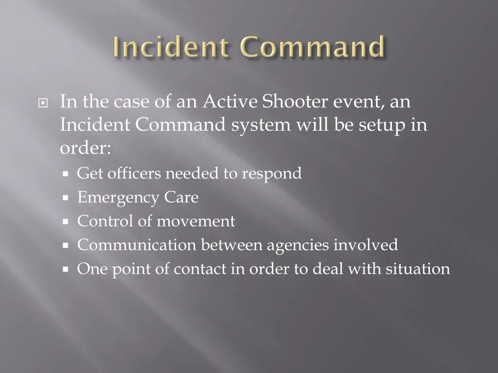 in the case of an active shooter event