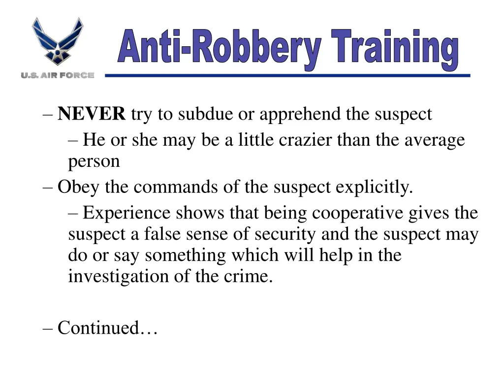 anti robbery training 2