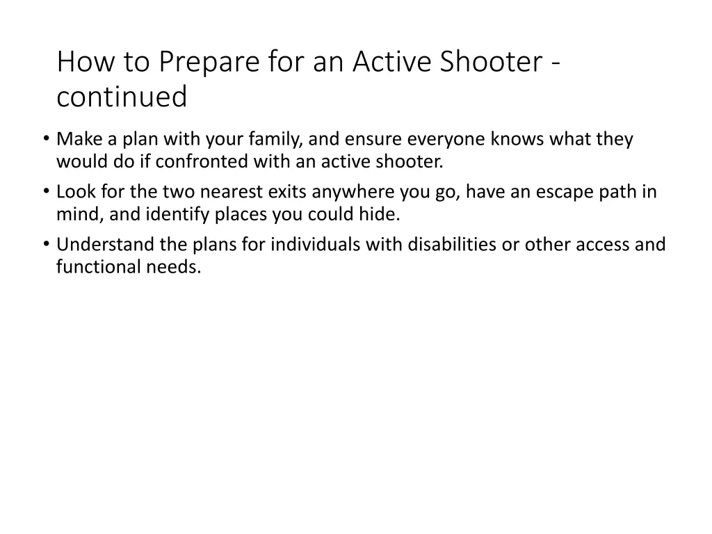 how to prepare for an active shooter continued