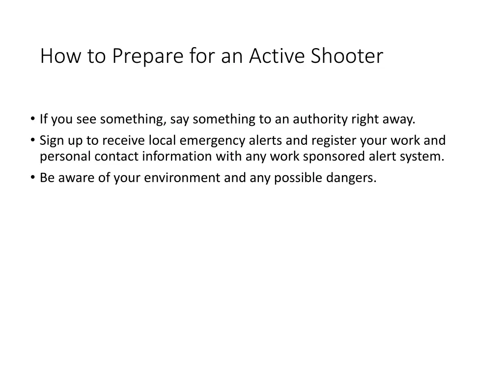 how to prepare for an active shooter