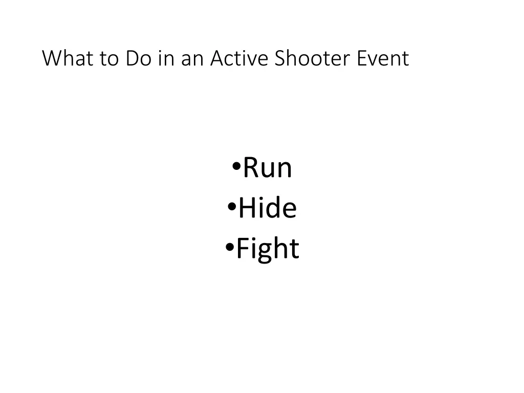 what to do in an active shooter event