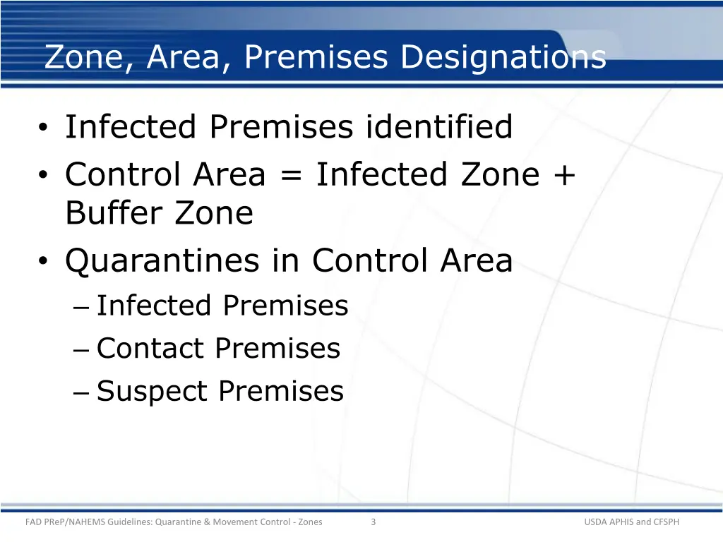 zone area premises designations