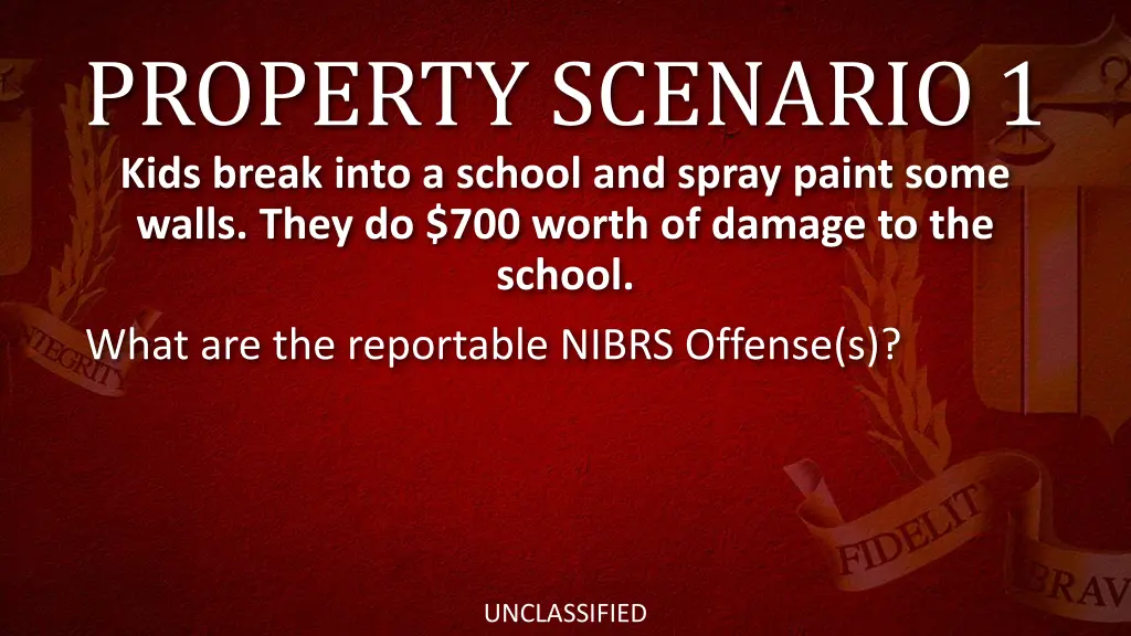 property scenario 1 kids break into a school