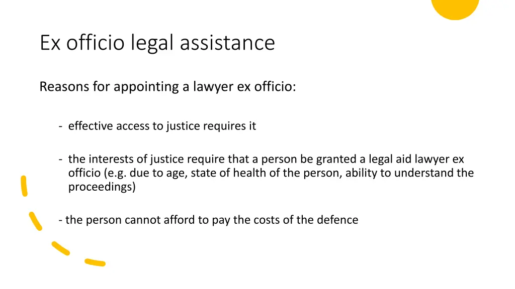 ex officio legal assistance 1