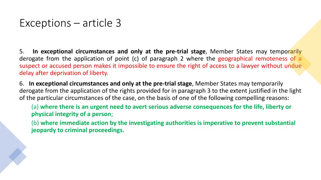 exceptions article 3