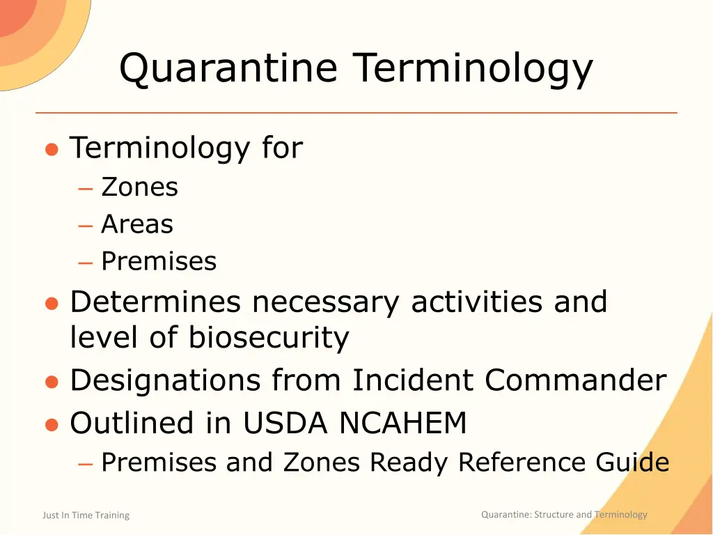 quarantine terminology