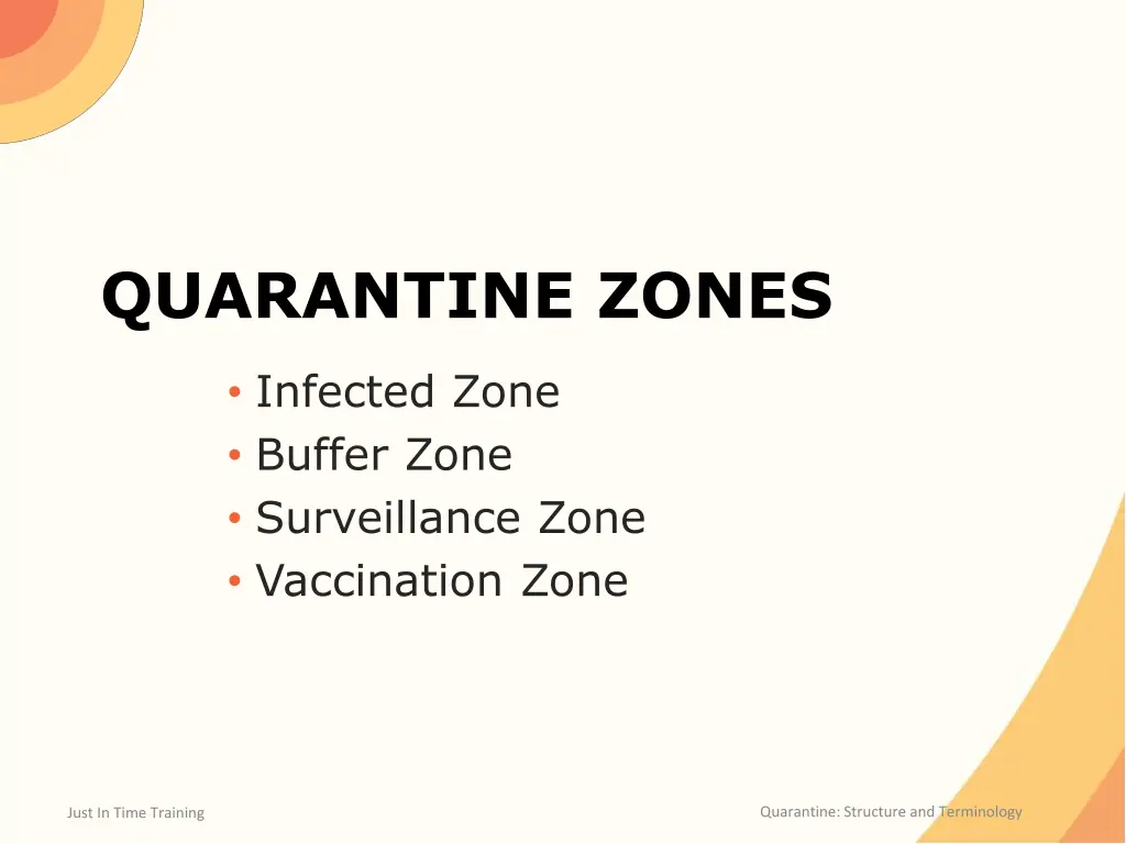 quarantine zones