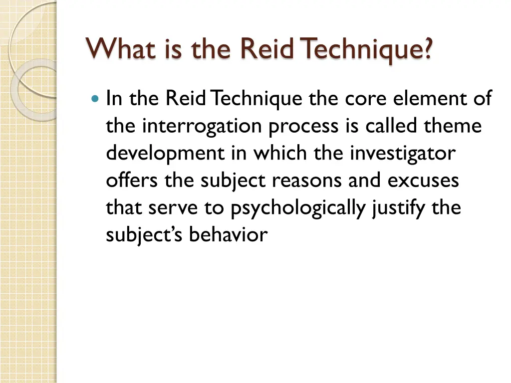 what is the reid technique 5