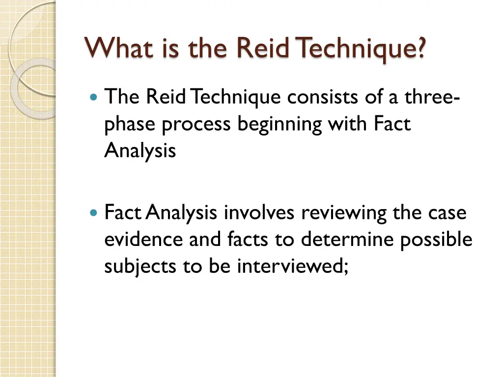 what is the reid technique