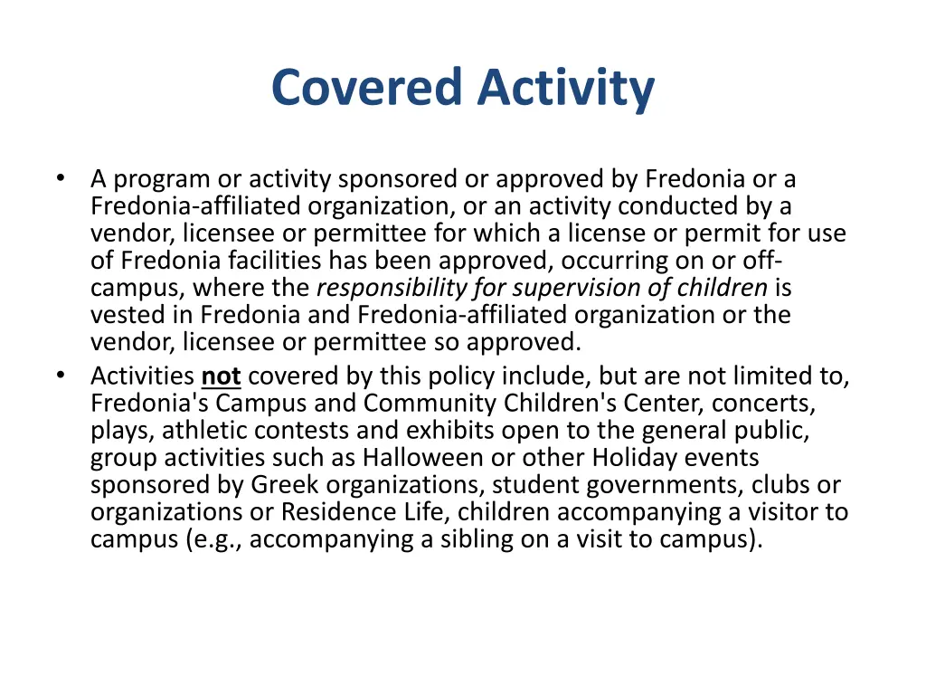 covered activity