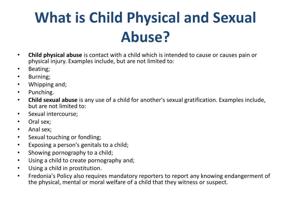 what is child physical and sexual abuse