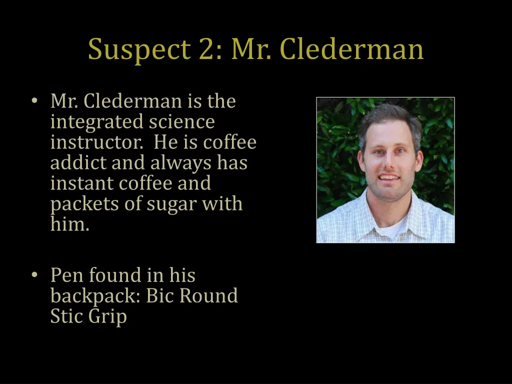 suspect 2 mr clederman