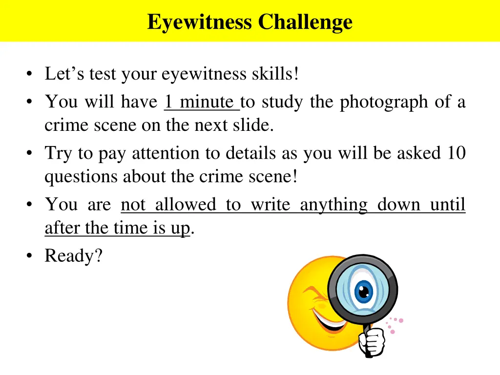 eyewitness challenge