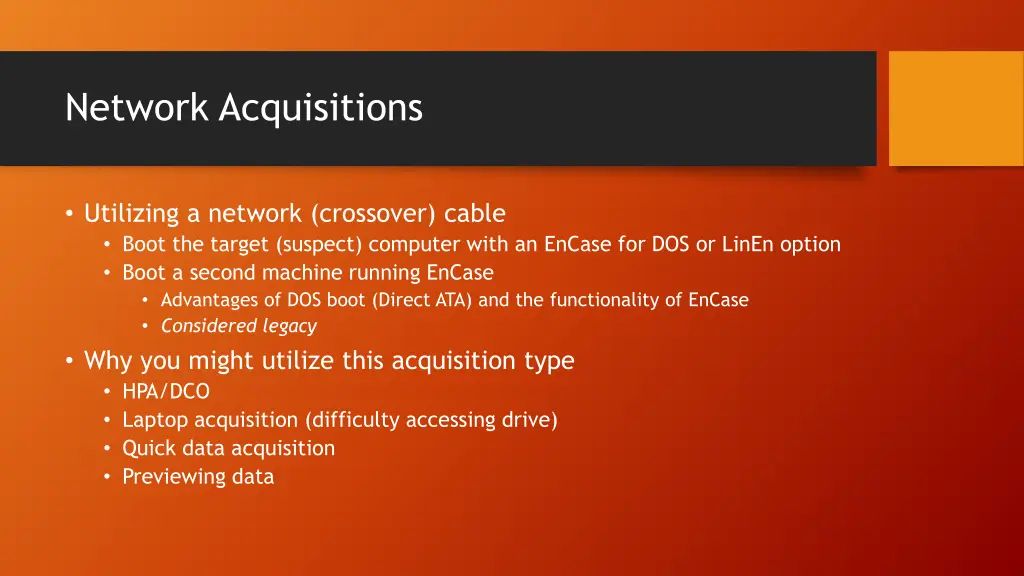 network acquisitions