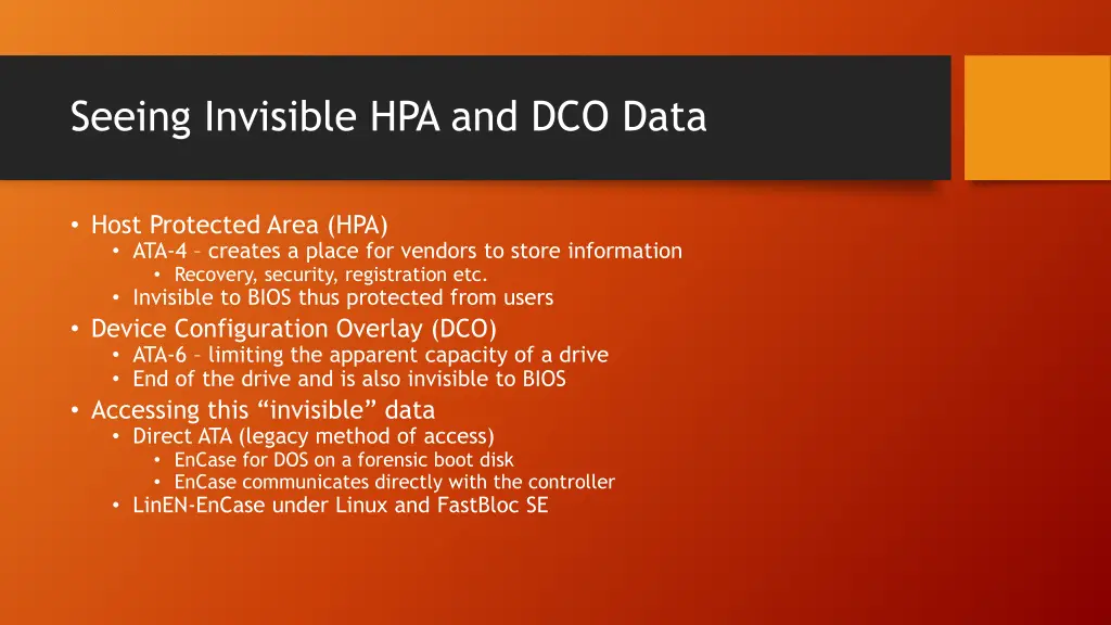 seeing invisible hpa and dco data