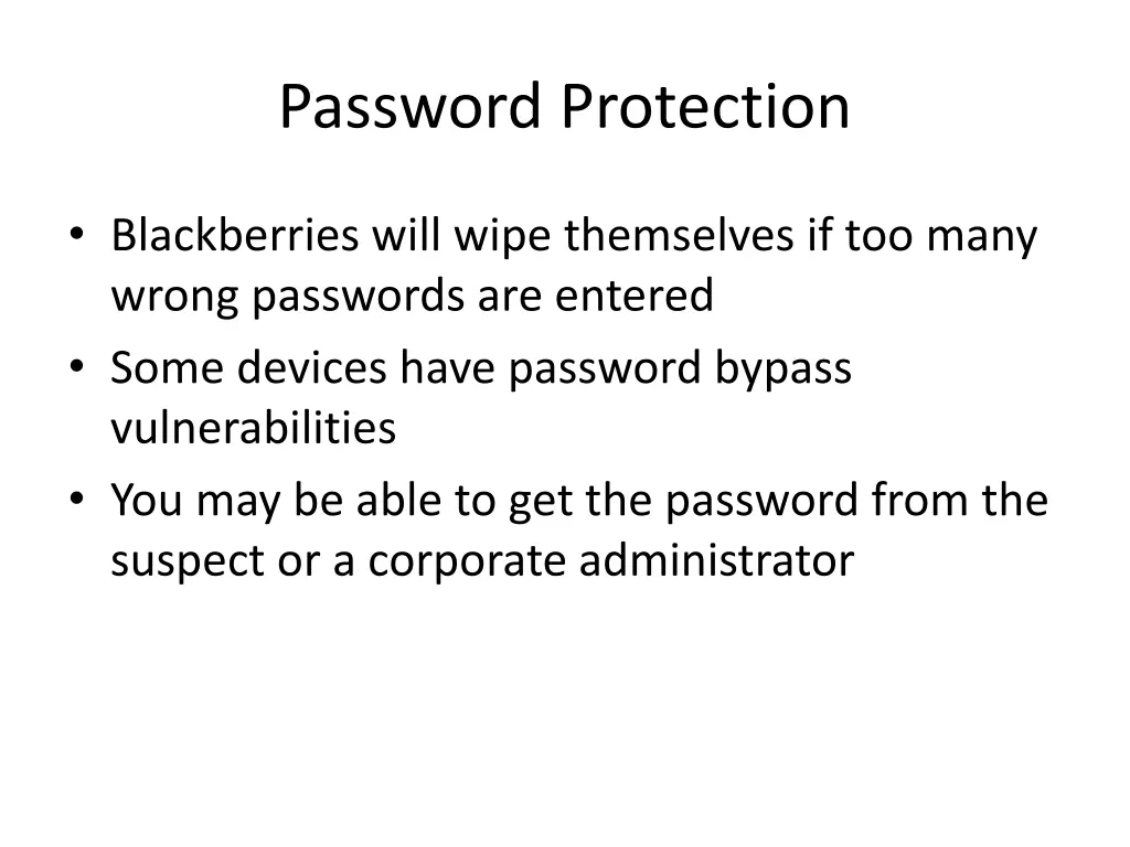 password protection