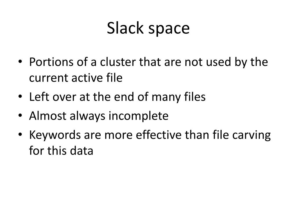 slack space