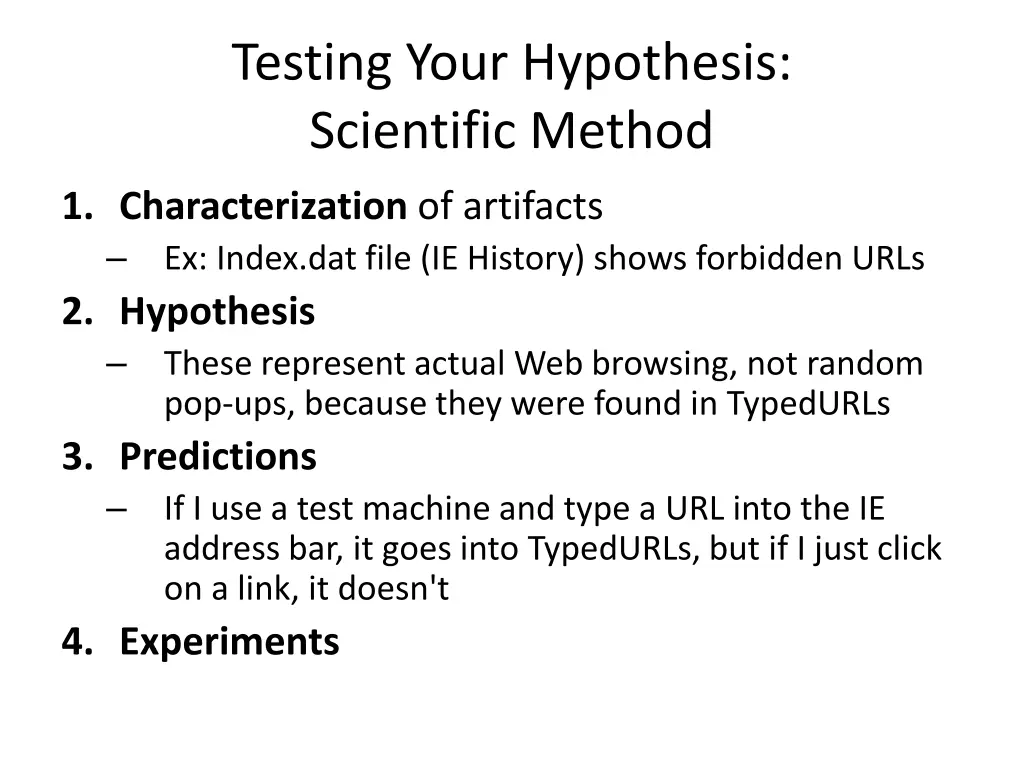 testing your hypothesis scientific method