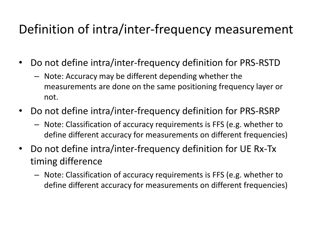 definition of intra inter frequency measurement