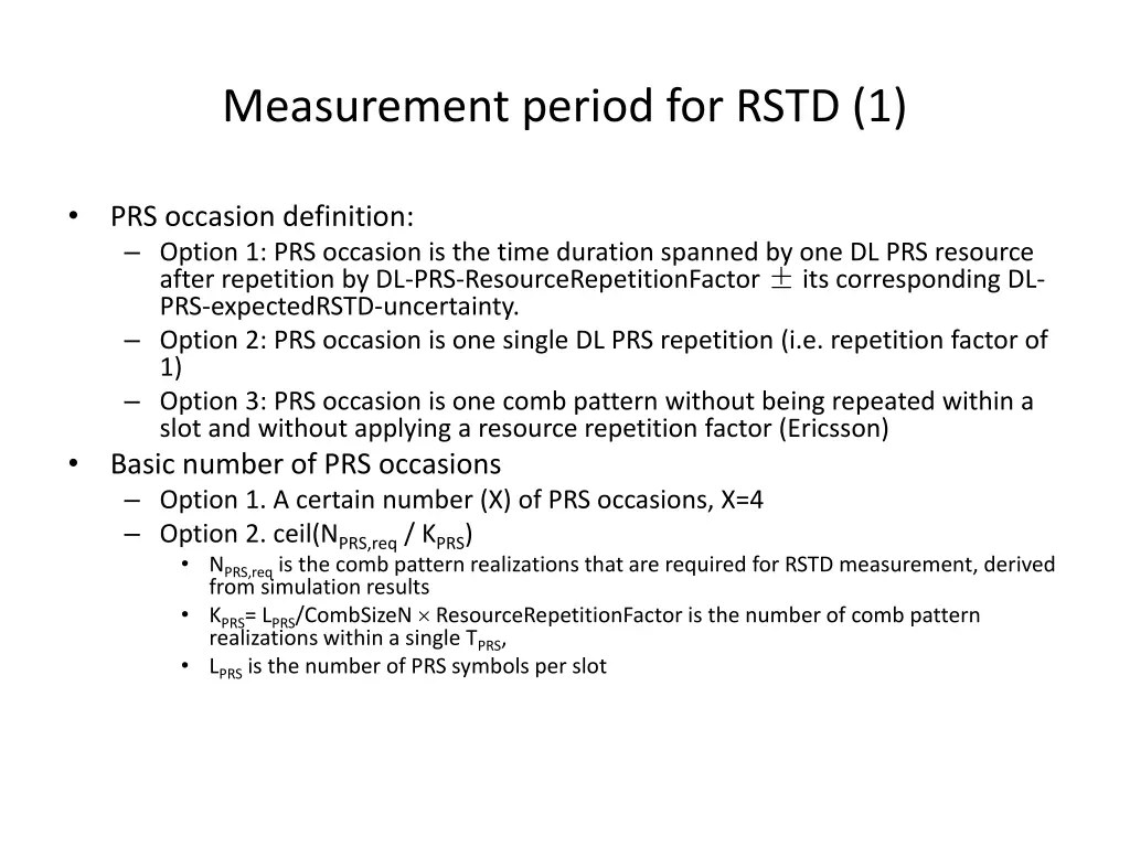 measurement period for rstd 1