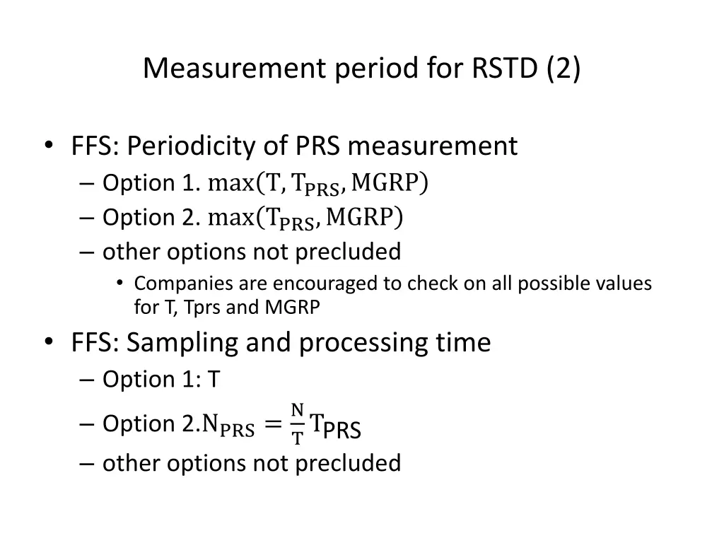 measurement period for rstd 2